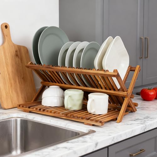 Large Teak Dish Drying Rack (3 Tier-Large)