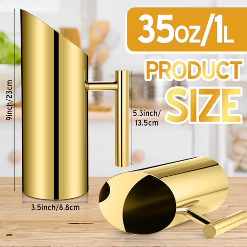 3 Pack 35 Oz 1.0 L Stainless Steel Water Pitcher (35 oz / Gold)