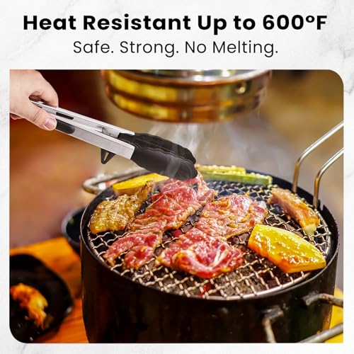 Kitchen Cooking Tongs Set (Black)