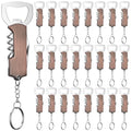 24 Pcs Wine Bottle Opener Keychains Bulk (Red Bronze Color)