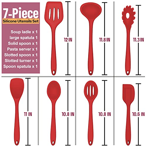 Silicone Cooking Utensils Set (7 Pieces / Red)