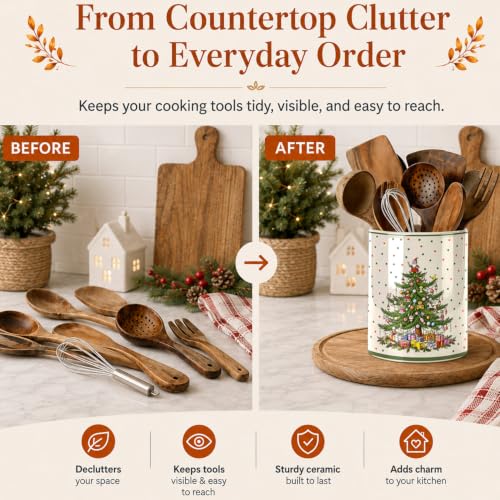 Christmas Tree Green Kitchen Utensil Holder (Christmas Tree Green)