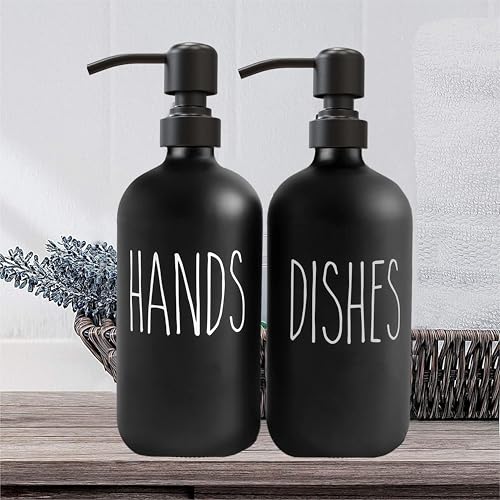 Black Glass Soap Dispenser (Matte Black Stainless Steel Pump - Black Glass)
