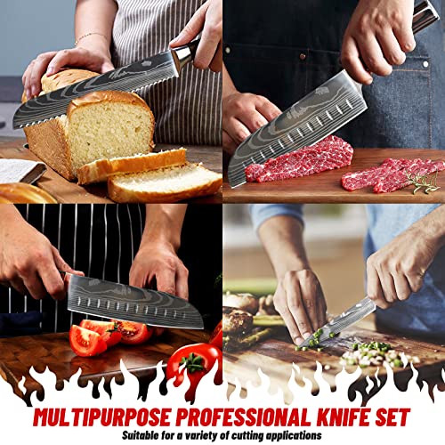 7 Piece Kitchen Knife Set with Magnetic Block (01)