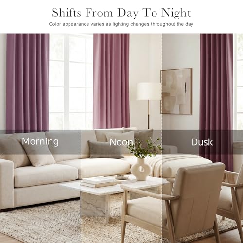 Window Curtains (Dusty Rose / 42"W x 45"L (Pack of 2))