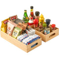 Large Bamboo Pantry Organizers and Storage Bins with Removable Dividers (15" x 7.3")