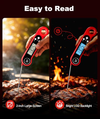 1 Sec Instant Read Meat Thermometer Digital for Cooking