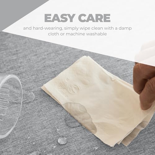 Faux Linen Square Tablecloth for Dining Room (Cool Grey / 52" x 52" (Square))