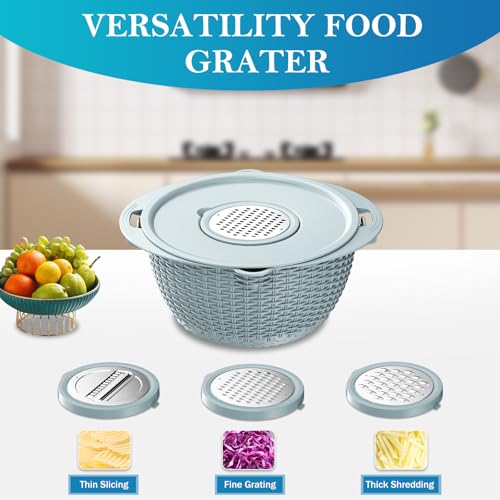 4 in 1 Colander with Mixing Bowl Set (Blue)