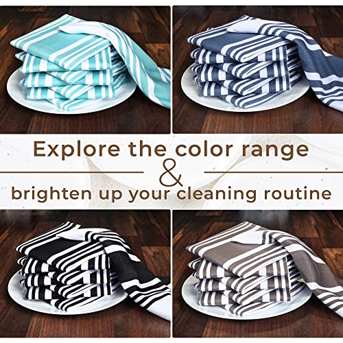 Cotton Dish Cloth Set of 8 (12" x 12" (Set of 8) / 009 Aqua/White)