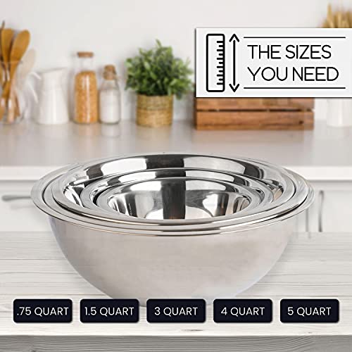 Stainless Steel Mixing Bowls Set (Silver)