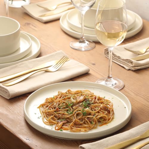 Avant Garde 12 Piece Stoneware Dinnerware Set for 4 (Linen White (Avant-Garde) / Service for 4 (12pcs))