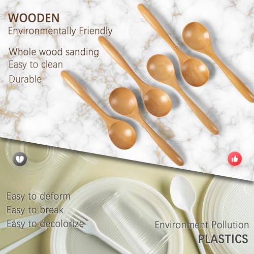 Small Wooden Spoons for Eating (Schima Yellowish)