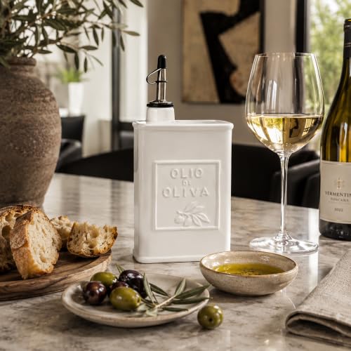 White Ceramic Oil Bottle
