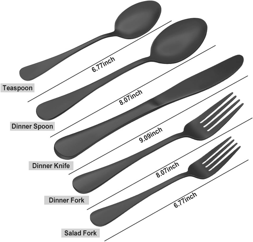 Matte Black Silverware Set for 8 (Matte Black)