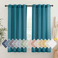 Linen Sheer Curtains 63 inch Length 2 Panels (52"W x 63"L (Pack of 2) / Peacock Green)