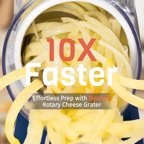 Dark Blue Hand Crank Rotary Cheese Grater (Dark Blue / 3 Blades)