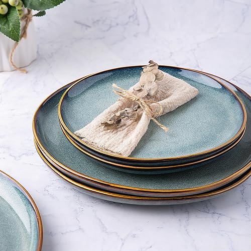 Ceramic Dinner Plates Set of 6 (Ocean Blue / 10.5 Inch)