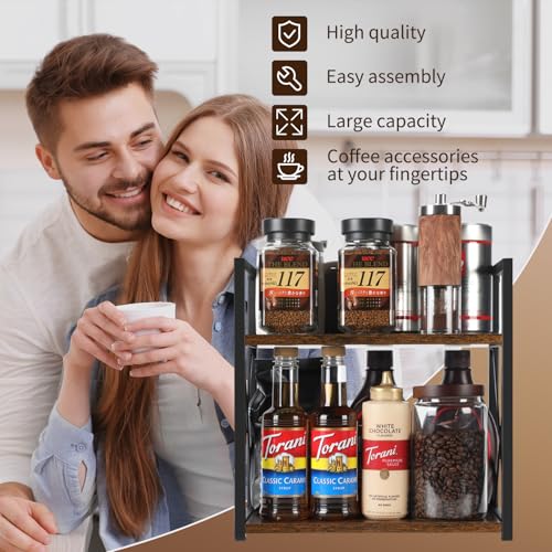 Countertop Shelf Organizer (Rustic Brown Medium)