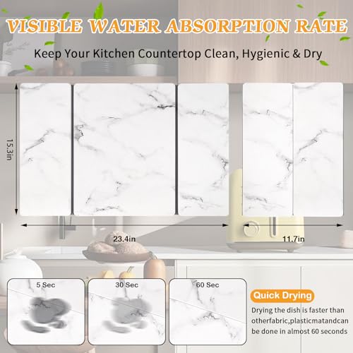 Stone Dish Drying Mat for Kitchen Counter (24*16'')