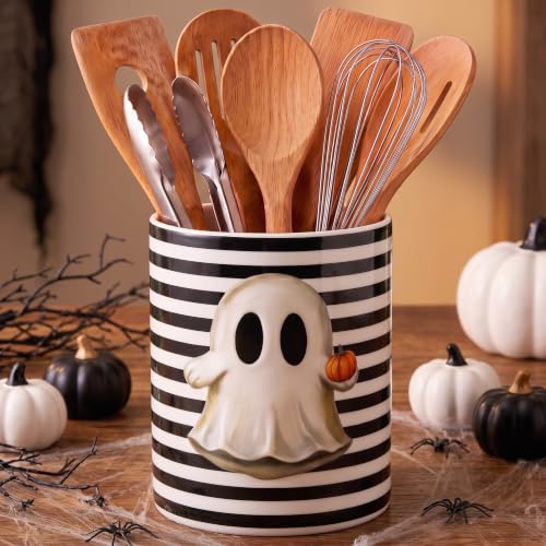 Halloween Cute Ghost Ceramic Utensil Holder (Ghost Edition)