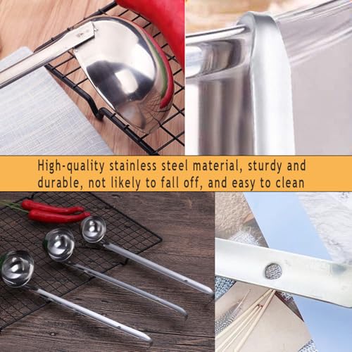 4 Pieces Stainless Steel Soup Ladle Metal Handle Ladle with Pouring Rim