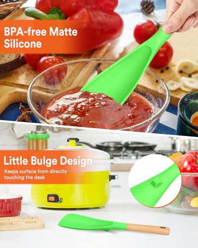 Cooking Spoon and Rice Scooper for Nonstick Cookware (Apple Green)