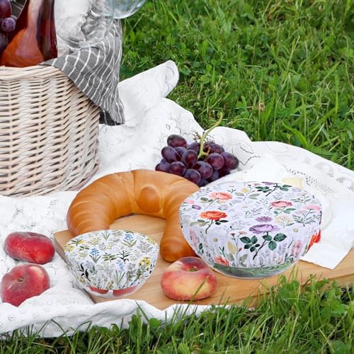 5 Pieces Bowl Covers Reusable (Rosa Chinensis)