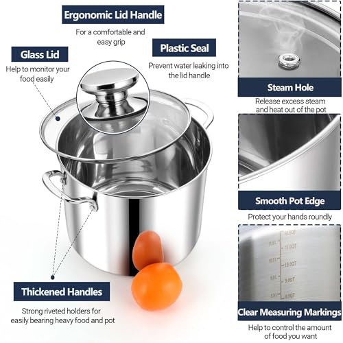 12 Quart Stock Pot with Lid (12 Quarts)