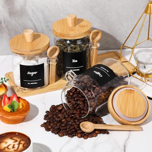 3 Pcs Glass Coffee Container Set (13.5,20,25 oz)