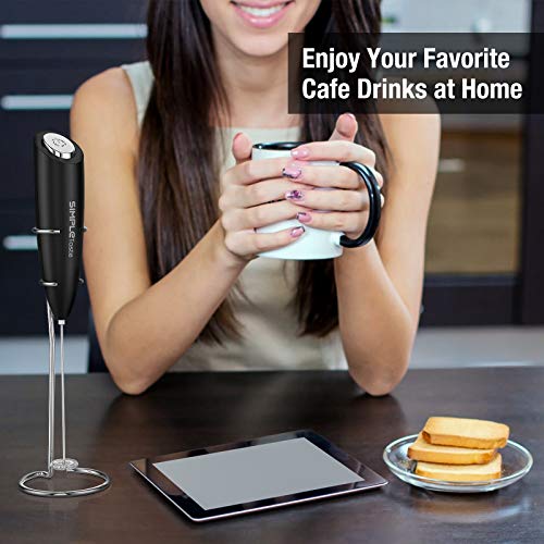 Milk Frother Handheld Electric Foam Maker Battery Operated (Black)