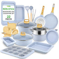 22 Pc Ceramic Cookware Set (Moon Grey Marble / 22pc Set)