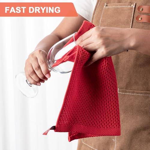 Kitchen Towels 6 (Red / 12 x 12 - 6 Pack)