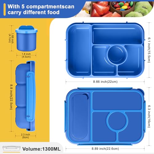 Bento Box Adult Lunch Box Kids (Navy)
