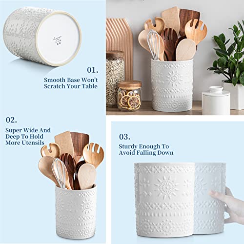 7.2" Ceramic Utensil Holder (White / 7.2" (Single))