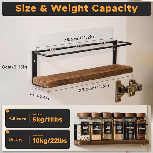 2 Tier Wall Mount Spice Rack Organizer