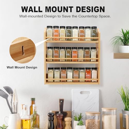 3 Tier Bamboo Spice Rack (Natural)