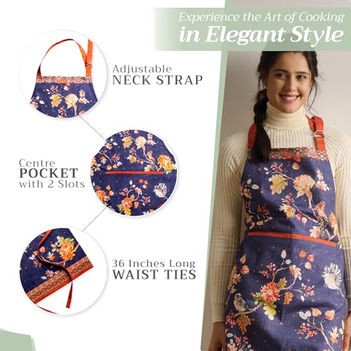 Aprons for women with Pocket 100% Cotton Pack of 1 (029 - Kelim - Infinity)