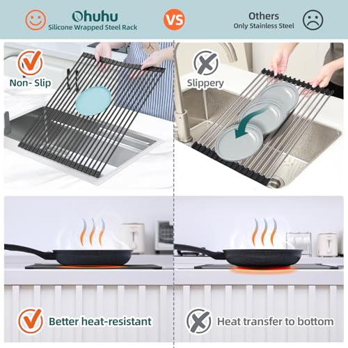Sink Drying Rack (Black / 20.5"W x 16.1"L)
