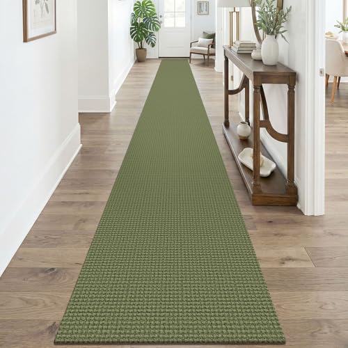 Braided 2x20 Runners Rugs for Hallway (Olive Green/Earthy Green / 2' x 20' (Runner))