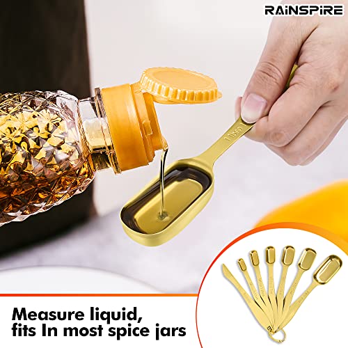 Heavy Duty Measuring Spoons Set Stainless Steel (Gold)