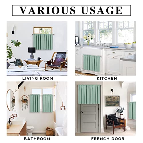 Blackout Curtains for Bedroom Living Room Nursery 63 inches Long (Aqua / 42"W x 63"L (Pack of 2))