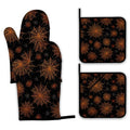 Halloween Oven Mitts and Pot Holders Set (Halloween Spider Web)