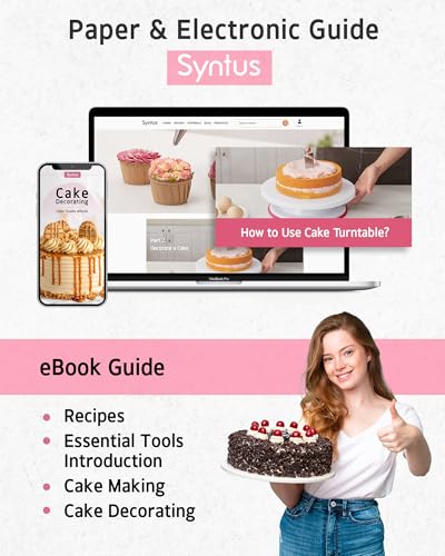 65 PCs Cake Decorating Kit with Cake Stand (Rose Pink)