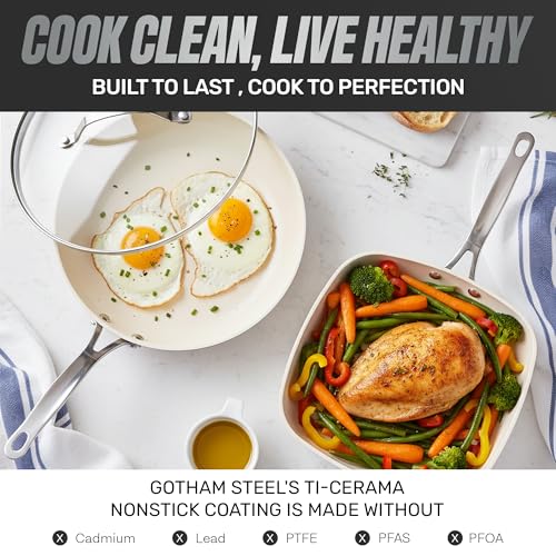 20 Pc Ceramic Cookware Set (Cream White / 20 Piece Set)