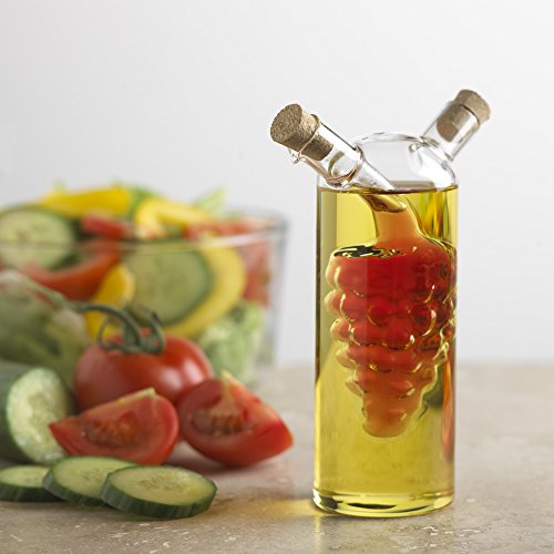 7050 Run Grape Motif Oil and Vinegar Cruet Dispenser Bottle (Grape Motif)