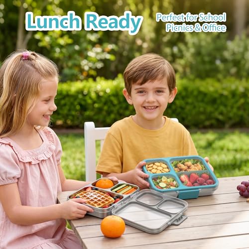 Stainless Steel Bento Lunch Box 3 (Blue / 34oz (1000ml))