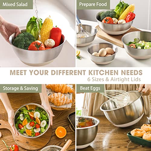 Mixing Bowls with Airtight Lids (Khaki)