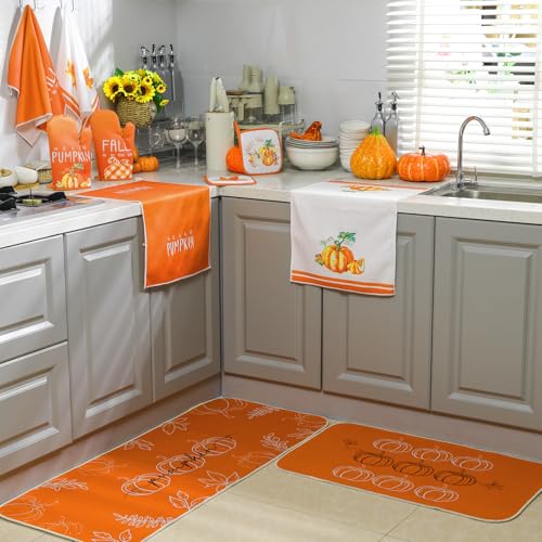 10 Pcs Fall Kitchen Decor Pumpkin Kitchen Accessories Set (Orange / Fall Pumpkin)