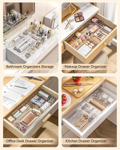 25 PCS Plastic Drawer Organizers Set (Clear)